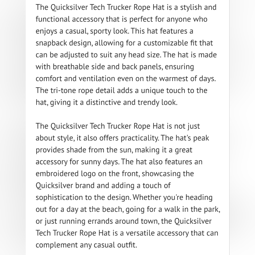 Quiksilver Tech Trucker Rope Hat - Picture 11 of 11